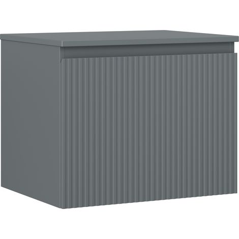 Mexen Rivel Badezimmer-Unterschrank 60 cm mit Arbeitsplatte, 1 Schublade, geriffelt, Grafit matt - 91A20-06047-1-BFC66 (1/5)
