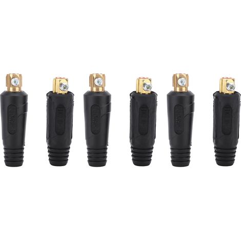 Connecteur rapide de câble de soudure cuivre Euro 6 pièces 200-400A, adapté fil 10-25 mm², raccord étanche robuste pour poste à souder. (1/5)