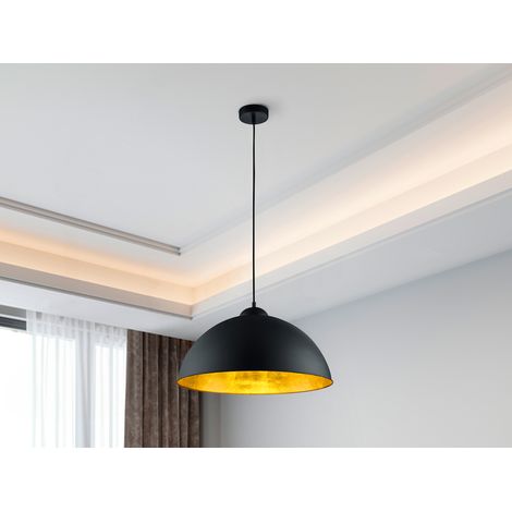 Romino II Moderne Pendelleuchte Schwarz Gold Ø50 cm 1xE27 Trio Beleuchtung (1/5)
