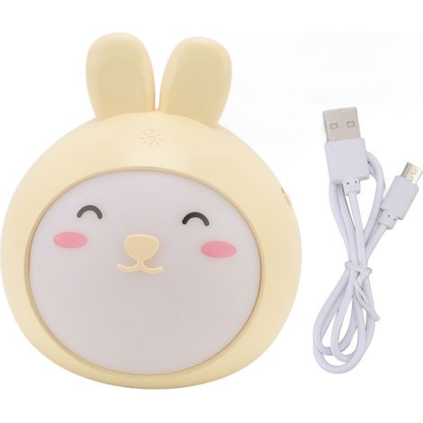 Lampe Enfant Lapin Mignon, Lumière Nocturne 3 Modes, Variateur Sans Pallier, Rechargeable USB, Veilleuse pour Chambre et Bureau, Jaune (1/5)