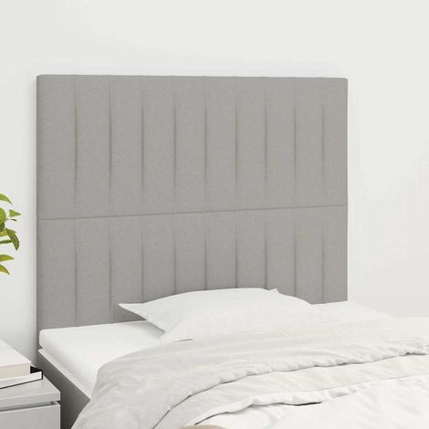 vidaXL Cabecero de cama gris claro 100x5x118/128 cm Tela (1/5)