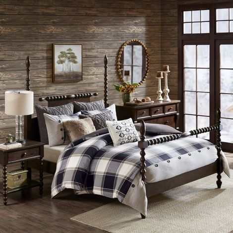 Parure de lit pour Toutes Les Saisons avec Insert rembourré et Housse de Couette Amovible, taies d'oreiller Assorties, oreillers décoratifs, Coton, Cabine Urbaine, Plaid Marron (1/5)