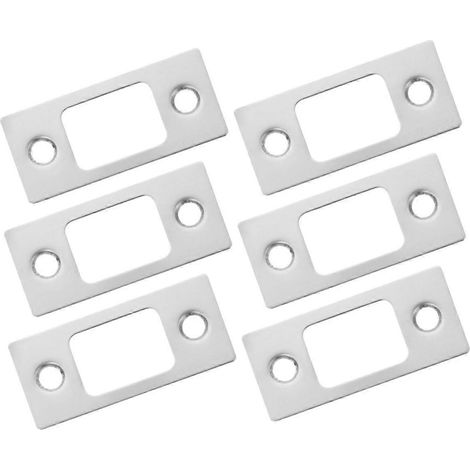 Set mit 6 Schließblechen aus Edelstahl für erhöhte Türsicherheit. (1/5)