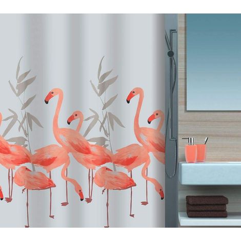 Rideau de Douche Polyester Flamingo 120x200cm Saumon