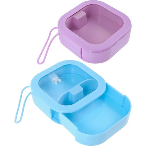 Caja de joyería rectangular portátil, 2 piezas, plástico (1/5)