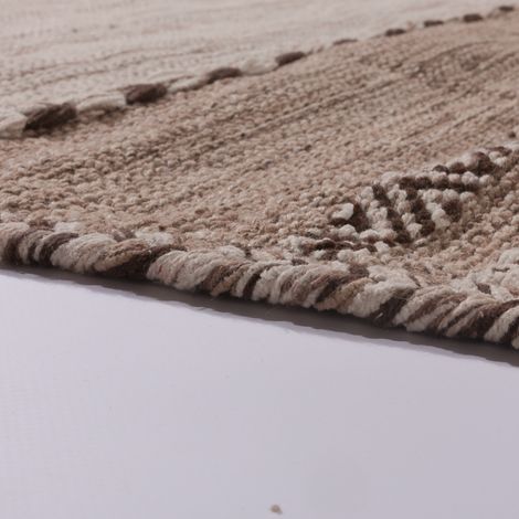 Paco Home Designer Teppich Webteppich Kelim Handgewebt 100% Baumwolle Modern Gemustert Beige 200x290 cm