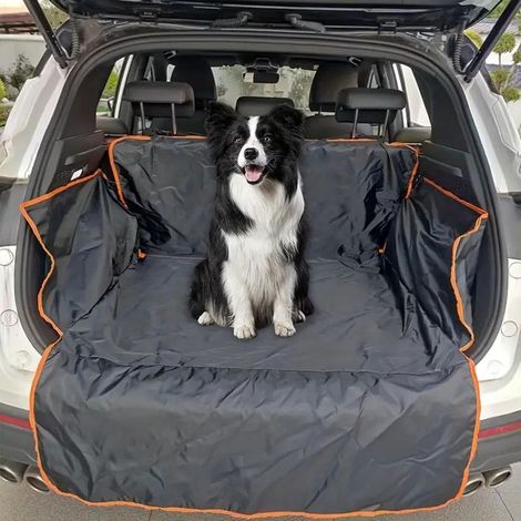 Protector de maletero para coche para perros, alfombra de carga para SUV para perros, asiento trasero universal, funda de asiento de coche para mascotas antideslizante, impermeable y lavable, protecto (1/5)