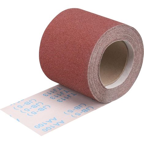 Rouleau de Papier Abrasif Grain 100, 115 mm x 10 m Papier de Verre en Toile de Ponçage Pour Ponceuse Manuelle Pour Bois Et Métal (1/5)