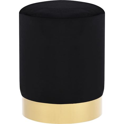 Tabouret en velours noir et or, 28 x 36 cm (1/4)