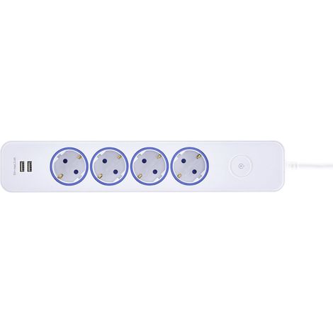 Blaupunkt Steckdosenleiste 4-fach 2m 2 x USB Anschlüssen, Touch-Schalter Steckdosenleiste