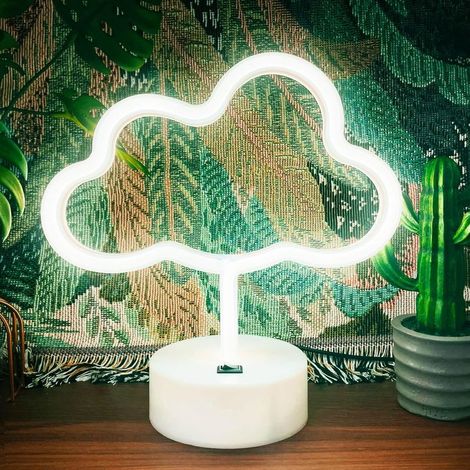 Enseigne nuage LED blanc pour décoration de chambre alimentation USB ou piles lampe nuage esthétique pour mur et table (1/5)