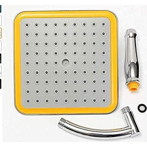 Pommeau de douche carré de 23 cm (9 pouces) à effet pluie, pivotant à 360°, filtration ionique, haute pression, économie d'eau, douchette, idéal pour l'automne et l'hiver. (1/3)