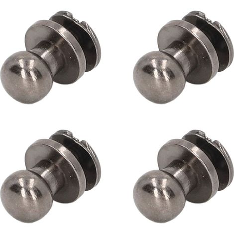 200 Rivets en Cuivre 7mm 5mm, Mélange de Tailles, Fixations Légères et Brillantes pour Ceintures, DIY - Argent et Noir (1/5)