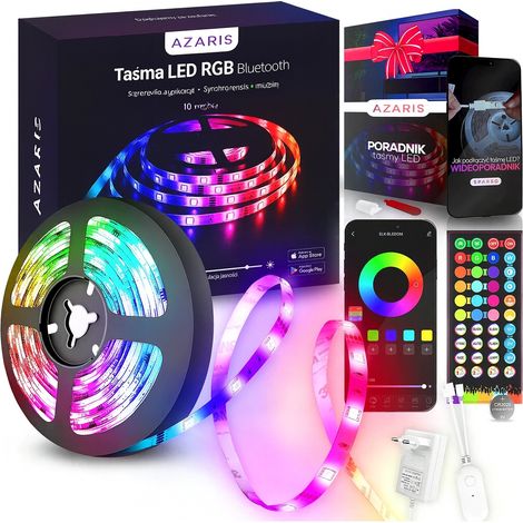 Striscia LED RGB da 10 m con applicazione Bluetooth, 300 colori LED, telecomando potente (1/5)