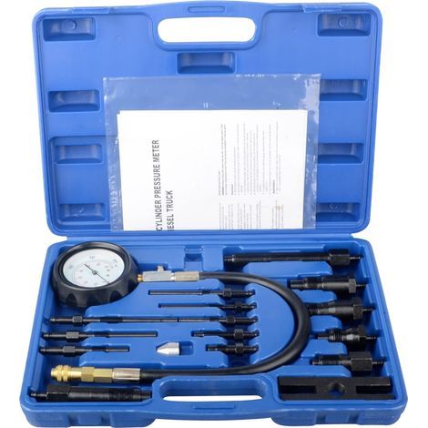 17 Pièces Testeur De Compression, Manomètre 0-70 Bar, Adaptateurs Injecteur Et Bougie, Pour Moteur Diesel Auto Camion (1/5)