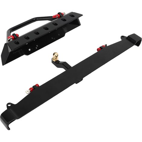 Pare-chocs avant et arrière noirs pour crawler RC, avec supports de treuil et feux LED, compatibles avec Axial SCX10 90046, SCX10 III AXI03007 et AXI03003 (5-11 V). (1/5)
