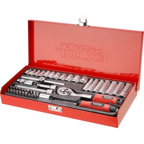 Juego de 45 cabezales de vaso EXTOL PREMIUM, 1/4" (1/2)