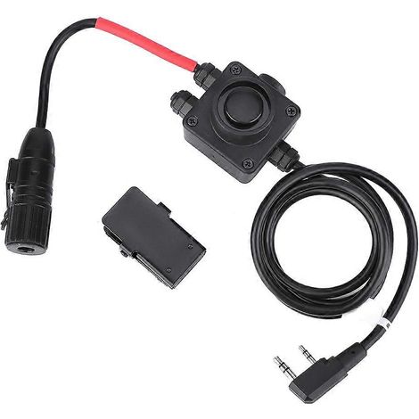 Adaptateur PTT pour écouteurs, interface 3,5 mm, clip ceinture noir, câble de connexion facile pour la série TAC (1/5)