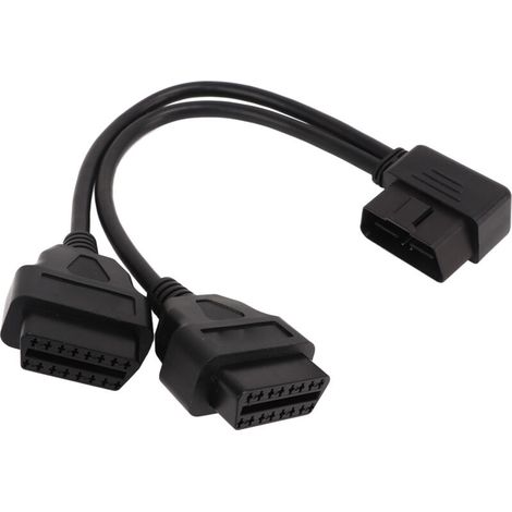 Répartiteur OBD2 1 en 2 Y, câble d'extension 16 broches, adaptateur de cordon d'extension de Diagnostic de voiture adapté au Port Obdii 12V 24V. (1/5)