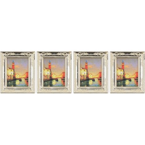 Lot 4 cadres photo miniatures 1:12 en panneau de fibres antique, accessoires de maison de poupée durables, type 2. (1/5)