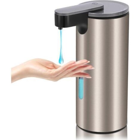 330ML Refillable Automatic Soap Dispenser - Stainless Steel Touchless Liquid Dispenser with 3 Adjustable Levels for Bathroom Kitchen Sink Hotel Restaurant (1/5)