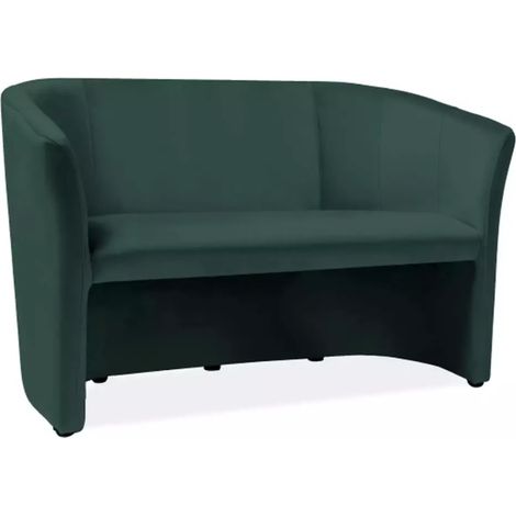 Canapé cabriolet 2 places SITTON velours vert contemporain