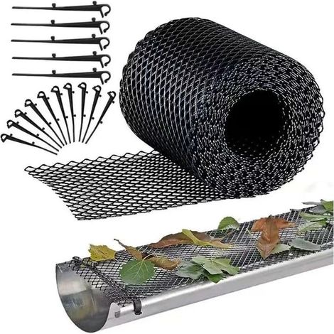 Kunststoff-Dachrinnenabdeckung, 18 cm x 8 m, robustes Drahtgeflecht für Dachrinnenschutz, Laubfilter, (18 cm x 8 m) (1/5)