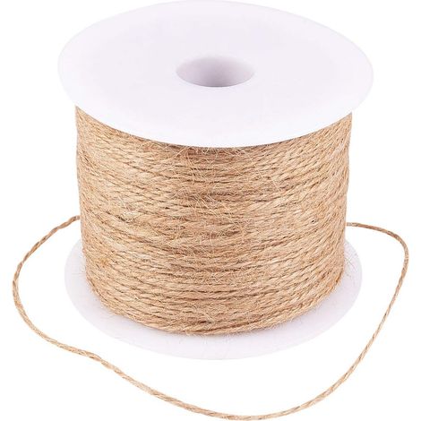 1 Rouleau Corde De Chanvre 100m 1-2mm Naturel Pour Bricolage Jardinage Bijoux