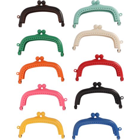 Lot de 10 fermoirs de sac à main 85mm, plastique léger et résistant, couleurs assorties, fermeture à baiser pour bourse, couture et DIY.