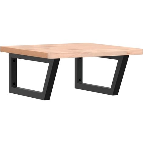 Étagères de rangement,Étagère de vasque murale acier et bois massif de hêtre CFW69704 (1/5)