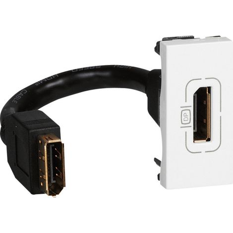 Prise Display port préconnectorisée Mosaic 1 module blanc LEGRAND 078791