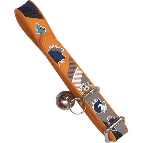 Orange - Collier en caoutchouc pour chats (1/2)
