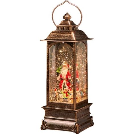 Boule à neige musicale sur le thème de Noël, globe avec musique, design vintage, lanterne lumineuse à paillettes tourbillonnantes et éclairage doux, décorations (1/5)