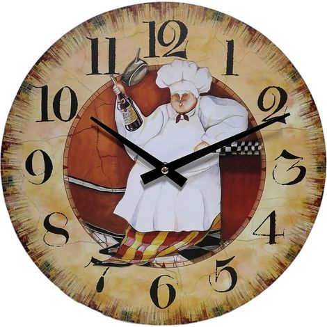 Orologio da parete chef cuoco ristorante pizzeria pub per cucina a muro d34 particolare moderno (1/5)