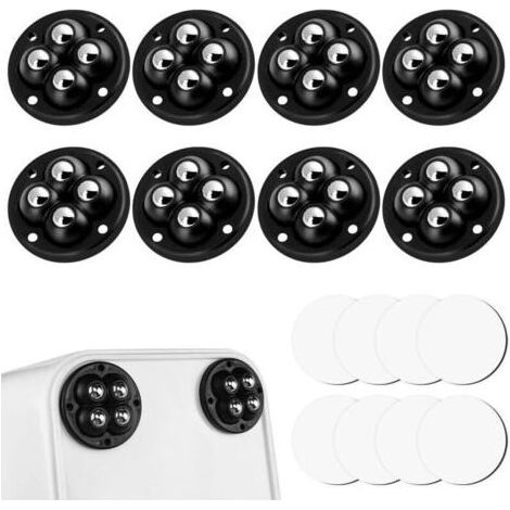Roulettes Auto Adhésives 8 Pièces, Mini Roulettes Pivotantes 360°, Universelles pour Meubles, Boîtes de Rangement (1/5)
