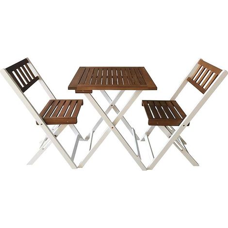 GARDENIA Set bistrò boston in legno di acacia fsc, finitura legno e bianco
