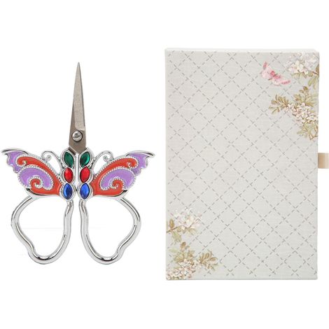 Ciseaux vintage, outil de création de bijoux DIY adapté à la broderie, à la couture et à la confection de bijoux en émail en forme de papillon.