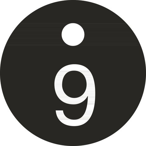 Schlüsselnummer - ø 25, Nummer 9, Aluminium schwarz eloxiert