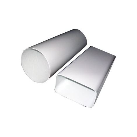Tube rectangulaire PVC blanc 1,5 m Sortie gaz 110x55 mm réf 0501