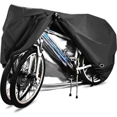 Telo copribici, telo copribici in poliestere Oxford impermeabile di alta qualità 210D, adatto per biciclette, motociclette elettriche e scooter, può coprire fino a due biciclette (nero)