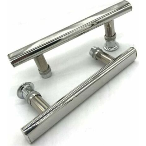 2x Poignée de porte de douche Chromé entraxe 145 mm