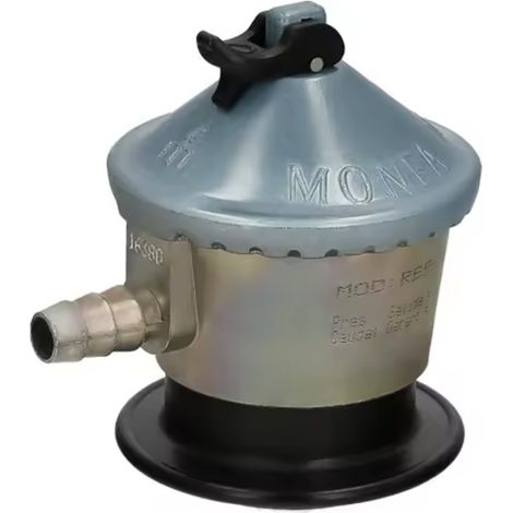 Regulador Gas Butano MONFA RBP-30  29mbar  Salida Tetina  Certificado Marca N  Válvula 35mm para Repsol y Cepsa