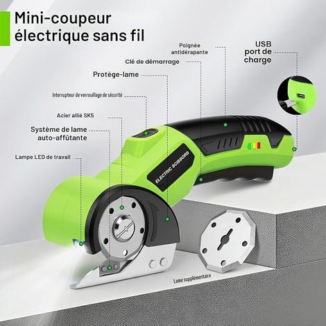 Ciseaux Électriques Rechargeables,Coupe Multi-Matériaux (1/3)