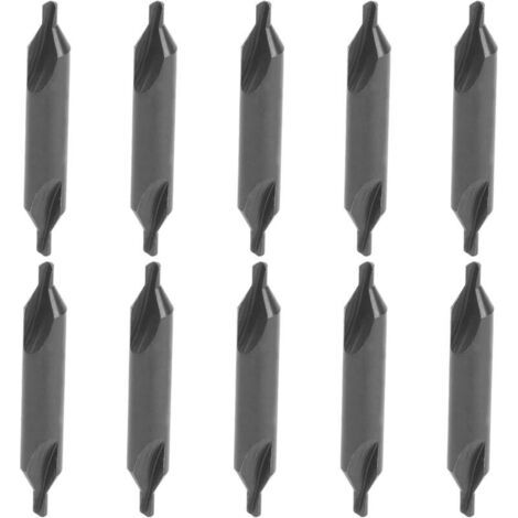 Lot de 10 forets combinés en acier rapide résistant à l'usure pour perceuse d'établi, fraiseuse (1/4)