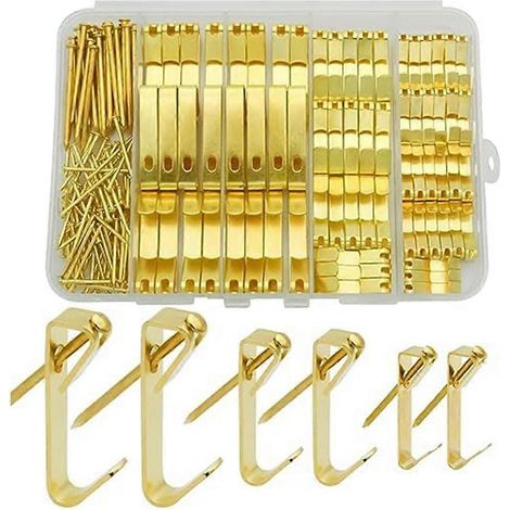 Kit de suspension pour tableaux, comprenant 3 tailles de crochets (4,5 kg, 13,6 kg et 22,7 kg) pour cloisons sèches.-AquaForge (1/5)