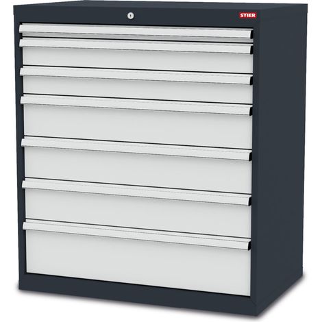 Armoire STIER avec 7 tiroirs, lxPxH 900x575x1 020 mm, avec kit de compartimentage