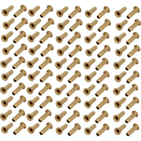 100pcs M2,5 x 8mm vis métal plaqué laiton doré Rivets oeillets creux (1/3)