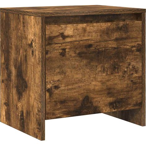 Table de Chevet, Table de nuit, pour Chambre Salon Couloir, Chêne fumé 45x34x44,5 cm Aggloméré OIB5055E (1/5)
