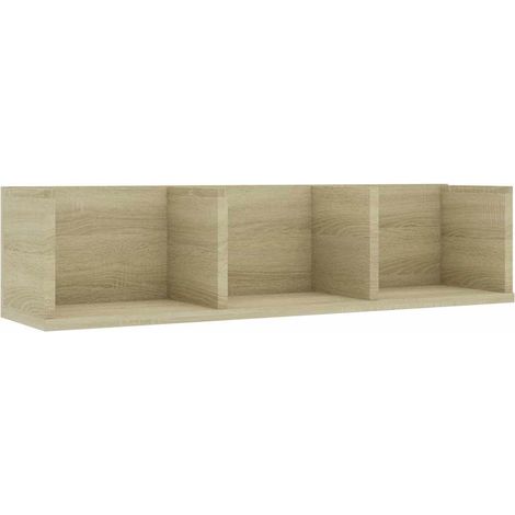 Maison Exclusive - CD-Wandregal Sonoma-Eiche 75x18x18 cm Holzwerk (1/5)