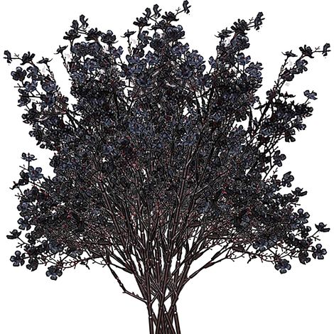 Soavoa Gypsophile Artificielle, Bouquet de Fleurs en Soie Réaliste pour Mariage, Décoration Intérieure, Centre de Table et Vase, Noir (1/4)